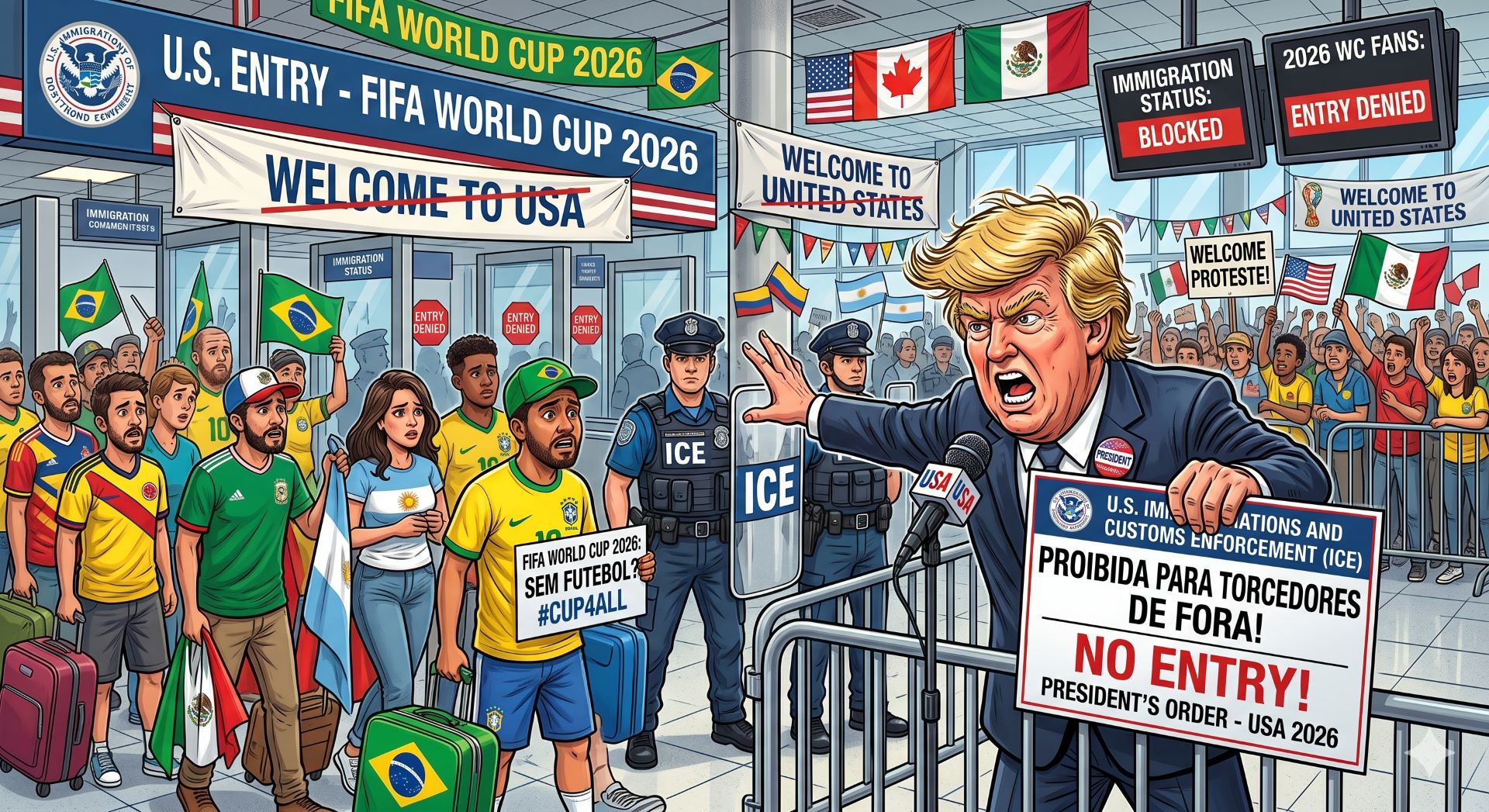 Copa: EUA trabalha para entrada de "pessoas certas" no país, diz Trump