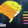 Alerta de temporais severos com granizo, raios e ventos de 90 km/h no RS