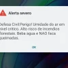 Alerta severo no celular: veja se chuva vai aliviar o tempo seco