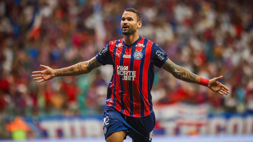 Willian José, do Bahia, comemorando seu gol contra o Flamengo, pelo Brasileirão • Letícia Martins/EC Bahia